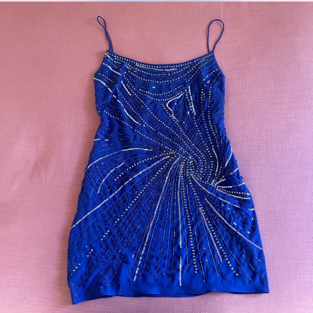 ASOS Royal Blue Embellished Mini Dress